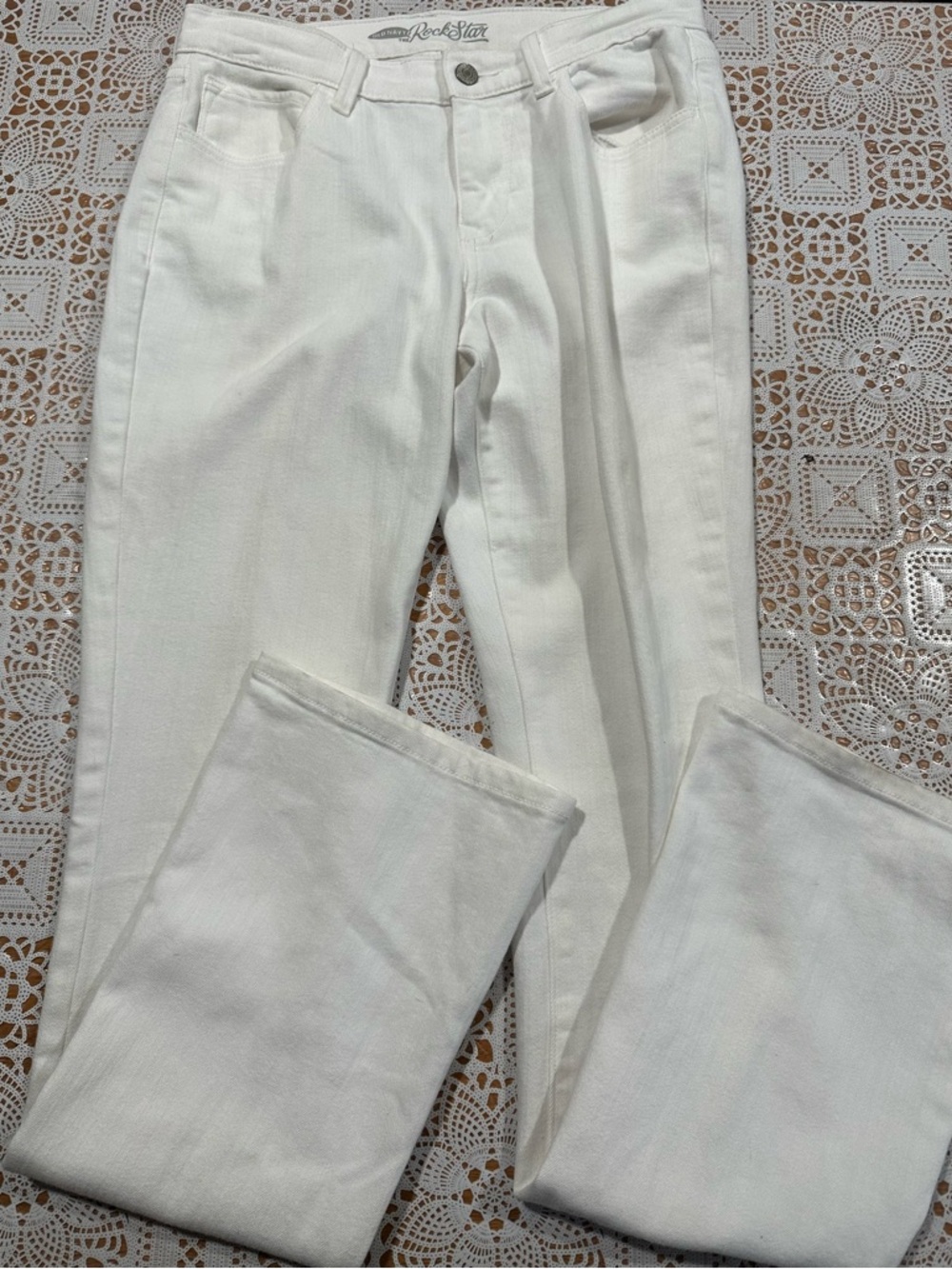 Old Navy Rock Star White Straight-Leg Women's Jeans Size 8